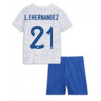 Dětský Fotbalový dres Francie Lucas Hernandez #21 MS 2022 Venkovní Krátký Rukáv (+ trenýrky)